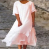 Fashion And Casual Double-Edecker Short-Sleeved Round