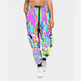 Female Nightclub Cool Luminous Pants Multi-Pocket Leg Pants-Outfit