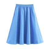New Women's Short-Sleeved Shirt Wide Fan Flute Dress