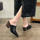 New Baotou Half Drag Woman Small Head Slope With High Heel Cool Drag Fashion Outside Wearing Bright Leather Lazy Muller