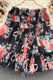 Slash Neck Spaghetti Strap Mini Chiffon Dress Women Summer Vacation Beach Flare Long Sleeve Ruffle Blue/Green Vestidos