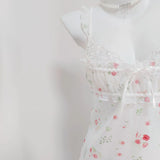 Pure Desire High-Grade Broken Ice Silk Ajasy Dress Girl 2025 Sweet Lace Slings With Thoracic Pad