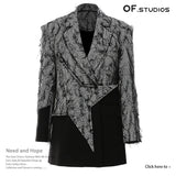 New Tassel Personality Material Irregular Splicing Five-Pointed Star Loose Version Of The Suit Jacket