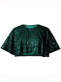 1920s Flapper Shawl Sequin Beaded Short Cape Beaded Decoration Gatsby Party Mesh Short Cover Up Dress