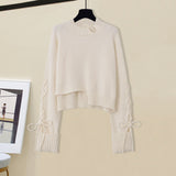Women Winter Patchwork Long Sleeve Knitted Tops + Asymmetric Skirt 2 Piece Suit Female Party Elegant Two Piece Set 211-1-Outfit