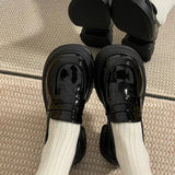 Soft Leather Single Shoes Women's Spring New College Style Black Leather Shoes With A British Foot