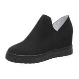 Hollow Flat-Soled Casual Shoes Women 2025 Spring And Summer And Autumn Large-Size Breathable V-Mouth Breathable High Heel Single