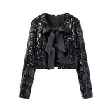 Explosive Women's Two-Color Bow Tie With Sel Dress