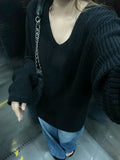 Vintage V-Neck Oversized Loose SweaterOutfit