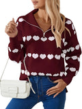 And Winter New Sweater Women Fashion Zipper Love Love Long-Sleeved