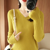 Zingj Sweater Female 2023 Spring And Autumn Knit Bottom Shirt Fashion Slim Long Sleeve Skin-Friendly Soft Bottom Top-Outfit