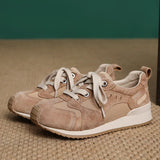Layer Of Cow Skin Retro Sports Casual Shoes Single Shoes 2025 Spring And Summer New Leather Soft-Soled Forrest Shoes Old Dad