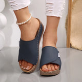 Thick-Bottomed Casual Slippers Women 2025 New Word Drag Simple Fashion Fish Mouth Slope And Lady Cold