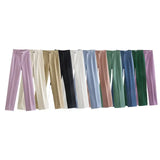 New Summer Style Straight Tube High Waist Shows Thin Solid Color Casual Pants