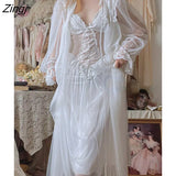 Autumn White Fairy Vintage Sweet Dress Women Mesh Lace Sexy Casual Korean Dress Female Patchwork Designer Princess