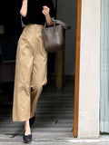 High-Waisted Narrow Version Of Straight Temperament Broad Leg Pants Women Spring And Autumn Thin Casual Hanging Nine-Point Trouser Suit