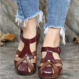 2025 Women's Sandals Line Light Soft Base Large Cross-Holding Round Head And Sandals