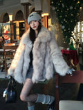Winter New Fox Fur Coat Women's Long Loose Thick Fur Coat Plus Thick Fur