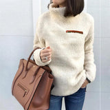 Sweaters Pullover Women's Fashion Zipper Turtleneck
