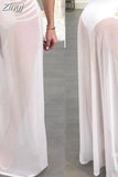 Women High Waist Mesh Skirts Empire See Through Sheer Side Split Skirt Solid Transparent Chiffon Maxi Long Skirt Summer