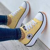 2025 New Low-Top Single Shoes Women's Thick-Sing Canvas Shoes Women's Canvas Pine Cream Bottoms Of Large Women's