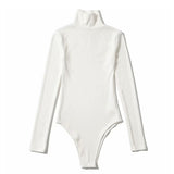 High-Collar Body Solid Foundation Long-Sleeved T-Shirt Women's Thai Solid Color Buckle Buckle Yoga Bottoming