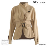 New Oversize Black And White Splicing Color Loose-Fitting Version Of The Thick-Line Design Suit Jacket