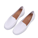 Soft Leather Bean Shoes Women's Middle-Aged And Elderly Women's Shoes Flat Heel Soft-Soled Mother Shoes Spring And Autumn Comfortable Leisure Single Shoes Soft Leather