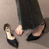 High-Heeled Women 18-Year-Old Rite Of Passage Design Small Pointed Pearl Word With Single Shoes Korean Design