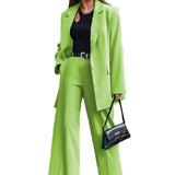 Spot 2025 Autumn / Winter New Solid Color Long Sleeve Women's Street Shot Two Casual Suit