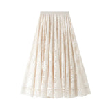 Lace Skirt Women Autumn Winter With Sweater 2025 New Long-Waisted A-Word Skirt