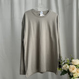2025 New Hot Pure Color Long-Sleeved T-Shirt Women Loose Cotton Collar Base