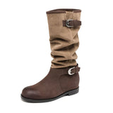 Pile Boots In The Boots Women 2025 Autumn And Winter New Retro Sprinkled Long Boots Round Head Spliced Knight
