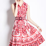 Court-Styled Dress Women's Summer Sleeveless Waist Thin Design Small Light Luxury Temperament Long