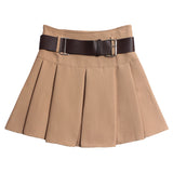 Real Shooting With Belt 100-Folded Skirt 2023 Summer Korean Version Of Small Man Short Skirt High-Waist A Word Umbrella Skirt