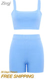 Women Knitted 2 Piece Summer Shorts Set Sleeveless Vintage Printed Crop Tank Top Elastic High Waist Shorts