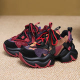 Color Old Dad Shoes In The Autumn And Winter 2025 New Thick Soles Light Casual Sneakers Warm Plus Velvet Cotton