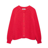 Women's Y2K2025 Autumn New Solid-Colored Cardigan Long-Sleeved Knitted Sweater Coat Women