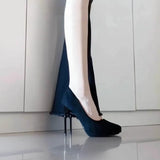 Waterproof Table High Heels Autumn And Winter New Velvet Head Fine Heel Temperament Small 10Cm Not Tired Single