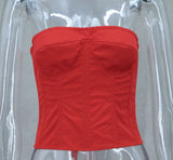 And Summer New Sexy Fish Bone Strap Adjustable Bosom Heavy Industry Flower Skirt Set
