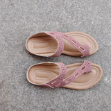 Clip Toe Slippers Hollow Splicing Flat Bottom Leisure 414243 Large Code Cold