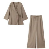 Women's INS Burst Linen And Cross-Coat Fashion Trousers