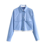 Women's Clothing Explosion Fashion Collar Long Sleeve Single Buckle