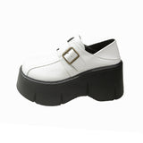 Leather Shoes 2025 Spring And Autumn New Metal Belt Buckle Waterproof Platform Platform With Mary Jane Love Single Shoes
