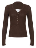 knitted top with lace pattern and