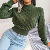 Wind Shooting 2025 Autumn And Winter Three-Dimensional Rhumus Long-Sleeved Umbilical Knitted Sweater Women's