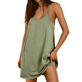 Summer Explosion Lady Slings Joint Shorts Dressing Dress Casual