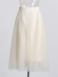 Small Senior Fashion Suit Women's 2025 New Slanted Shoulder Waist Top + Lace Mesh Skirt