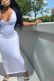 Ribbed Knitted V Neck Black Long Dress Women Sleeveless Slim Party Club Elegant Female Bodycon Midi Dress Streetwear