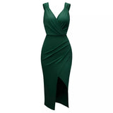 2025 Summer New Women's Casual Waist V-Collar Clear Fresh Air Sleeveless Dress